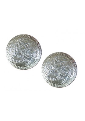 Concho Redondo Para Silla Tejana, En Plata 1,5"