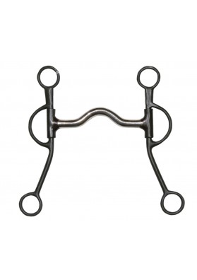 Bocado Natowa En Metal Negro Con Puente Medio