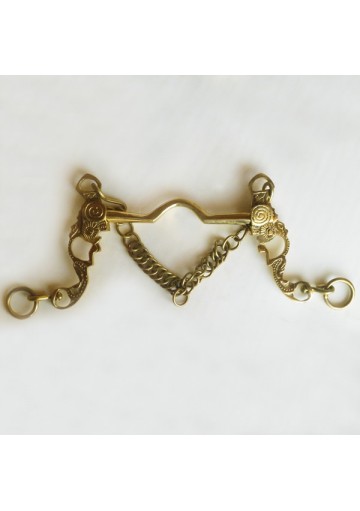 Bocado Mod. Portugues Dorado Labrado C/Cadena