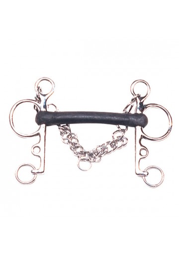 Bocado Pelham Embocadura Goma Inox.