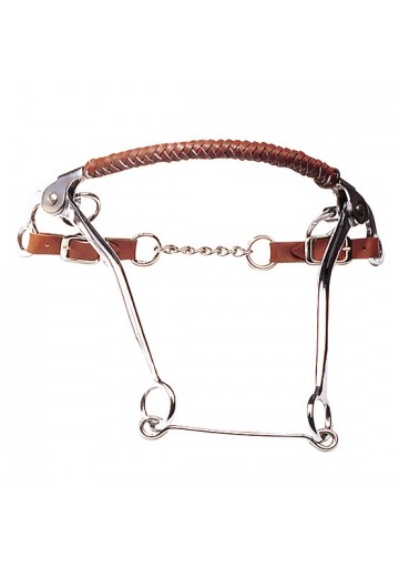 Bocado Hackmore Cuero Trenzado Cromado