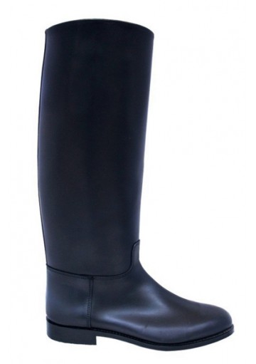 Bota Hípica En Box Negro Forro Piel