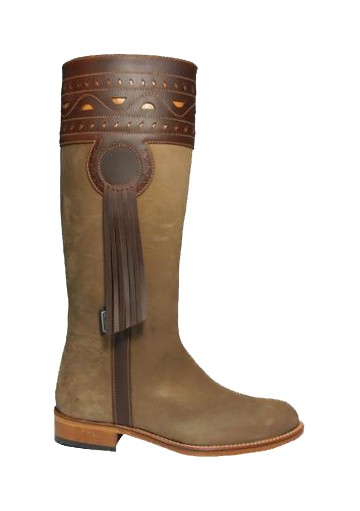 Bota Rociera Calada Con Fleco