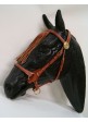 Cabezada Cuero Doble Restrillo Flecos
