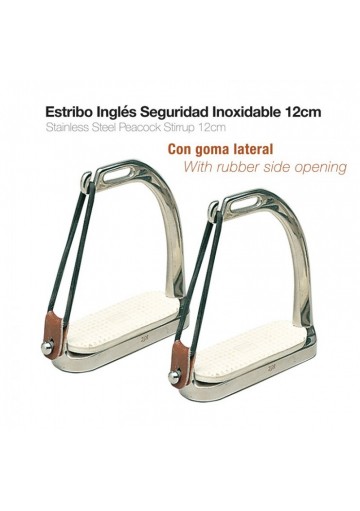 Estribo Inglés Seguridad Inox. Con Goma 221018 12 cm.