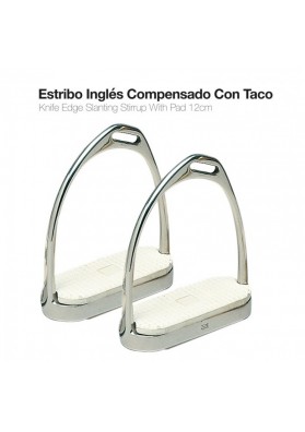 Estribo Inglés Inox Compensado Con Taco 22117 12 cm.