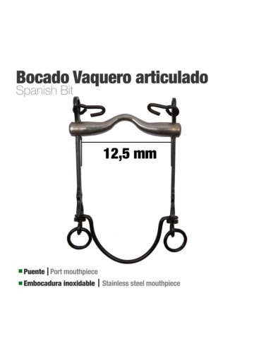 Bocado Vaquero Articulado 7AiPAVONADO 12.5cm.