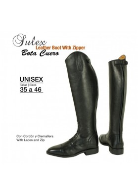 Bota Cuero Sulex cordón & Cremallera