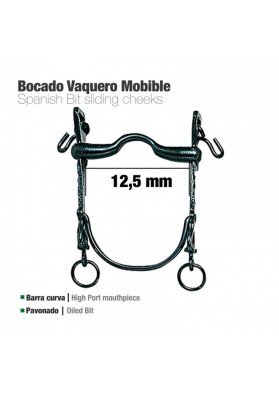 Bocado Vaquero B/Curva Movible Pavonado 12.5 cm.