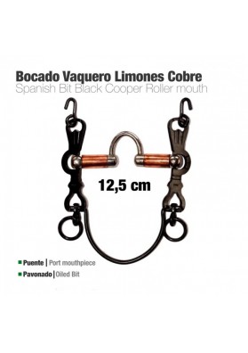 Bocado Vaquero Corrección Limones Cobre 5C Pavonado 12,5 cm.