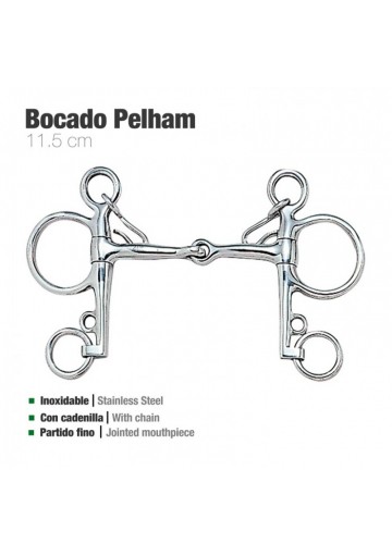 Bocado Pelham Partido Fino Inox 212501