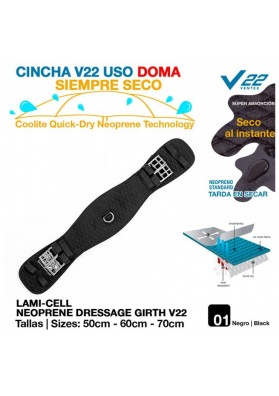 Cincha V22 Siempre Seco Doma Negro