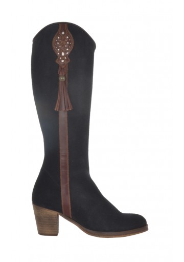 Bota Señora Con Adornos y Cremallera Oculta
