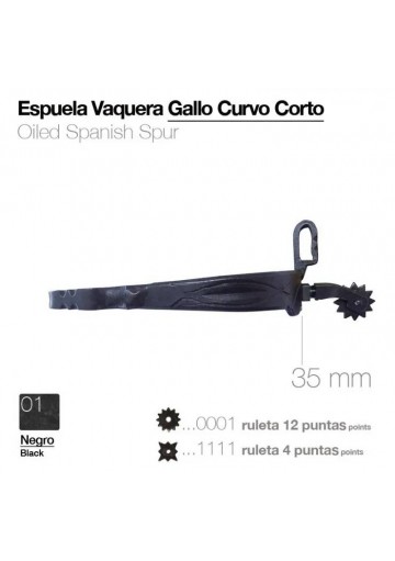 Espuela Vaquera Gallo Curvo Corto
