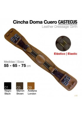 Cincha Doma Cuero Con Elástico