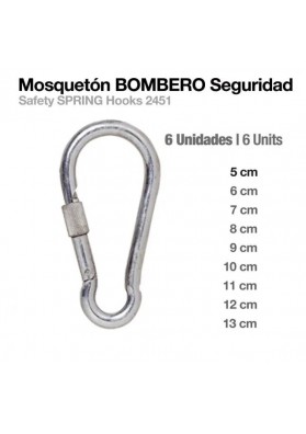 MOSQUETÓN BOMBERO SEGURIDAD 2451 6uds