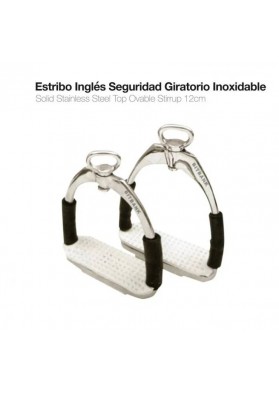 ESTRIBO INGLÉS SEGURIDAD GIRATORIO INOX 12cm