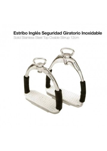 ESTRIBO INGLÉS SEGURIDAD GIRATORIO INOX 12cm