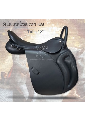SILLA INGLESA DE CUERO CON ASA