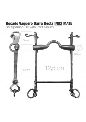 BOCADO VAQUERO BARRA RECTA CROMADO 12.5cm