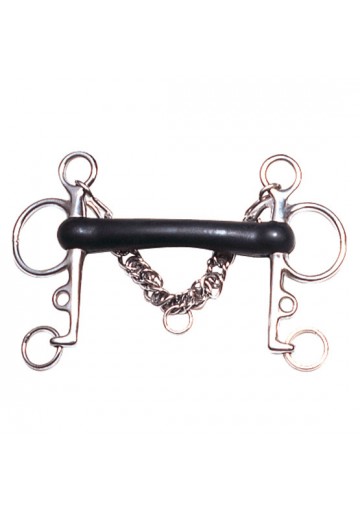 Bocado Pelham Embocadura Goma Flexible Inox
