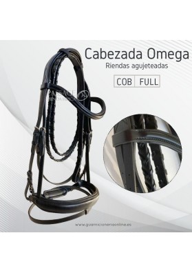 CABEZADA PARA FILETE OMEGA CON RIENDAS AGUJETEADAS