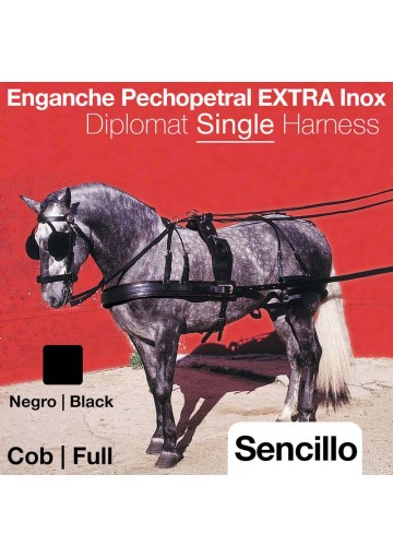 ENGANCHE PECHOPETRAL EXTRA INOX SENCILLO NEGRO