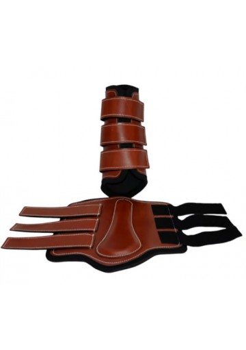 Protector trasero de cuero con neopreno 3 velcros