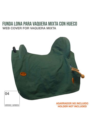 FUNDA LONA PARA VAQUERA MIXTA CON HUECO VERDE