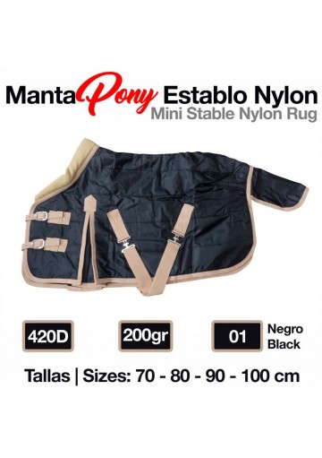 MANTA PONY ESTABLO NYLON 420D 200gr NEGRO