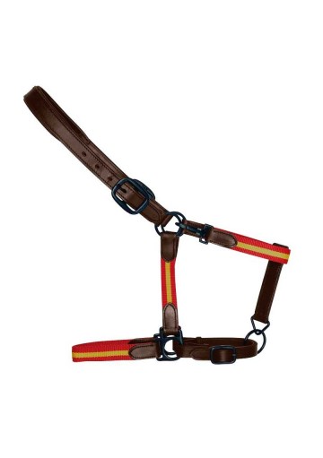 Cabezada de nylon y cuero bandera española
