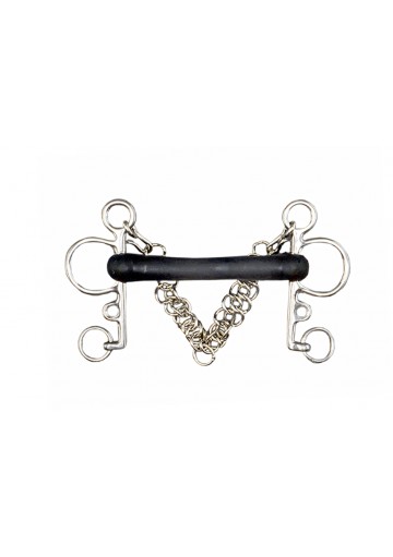 Bocado Pelham Recto En Goma Flexible