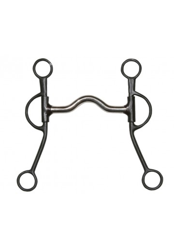 Bocado Natowa En Metal Negro Con Puente Medio